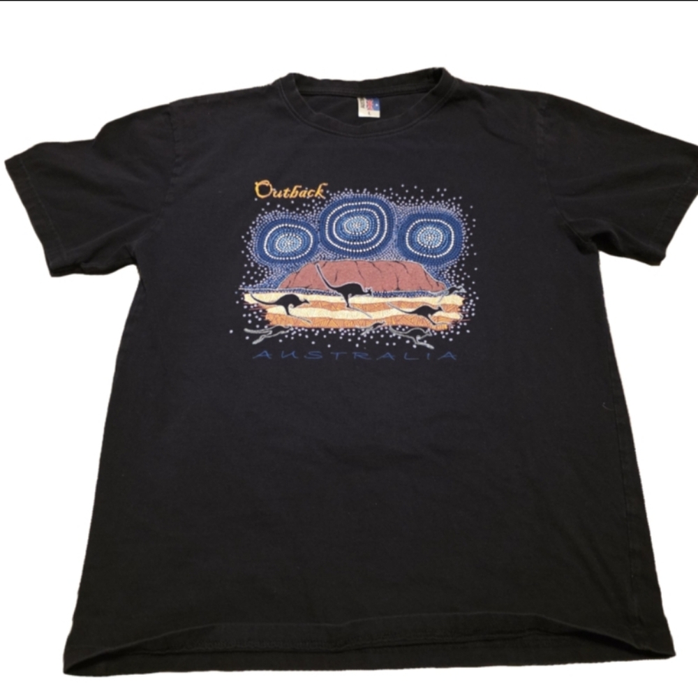 Australia Black Souvenir Graphic T Shirt Size L